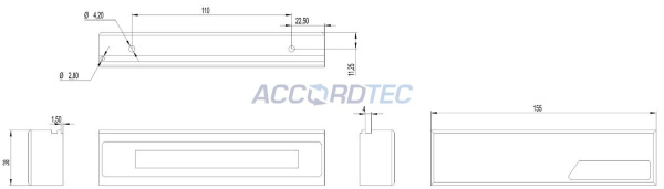 ML-200K-3 Premium Grey с планкой, Электромагнитный замок ACCORDTEC, 200 кг, накладной